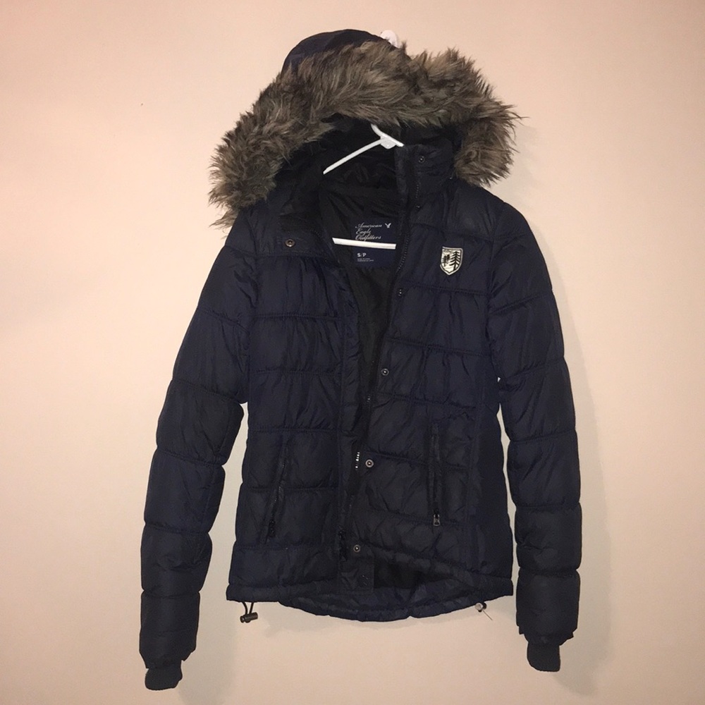Navy Blue American Eagle Winter Coat